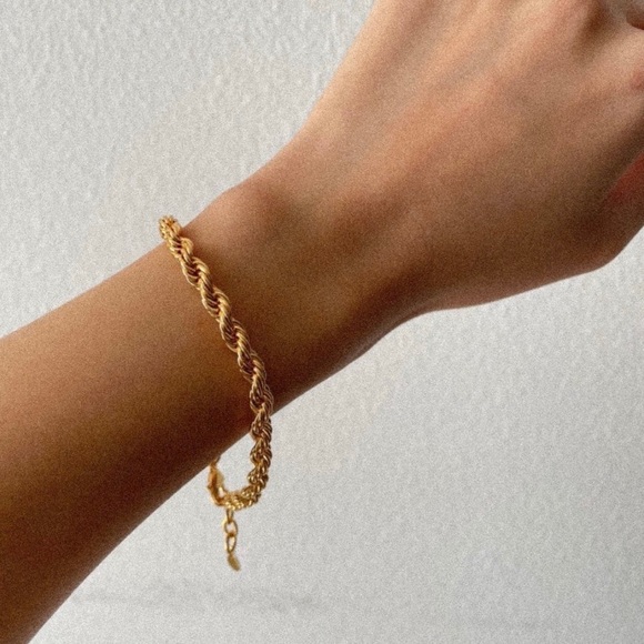 Dear Mumu Jewelry 8k Gold Bold Twist Rope Bracelet Poshmark